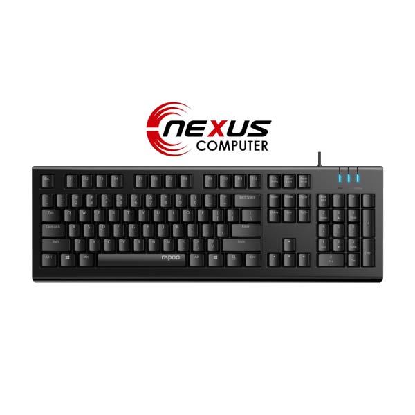 RAPOO NK1800 Wired Keyboard, Entry Level, Laser Carved Keycap, Spill-Resistant, Multimedia Hotkeys ~ KBLT-K120