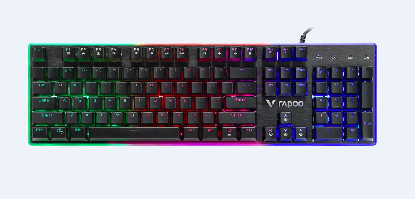 RAPOO V52PRO Backlit Gaming Keyboard - Anti-Ghosting Design, Adjustable Backlight,Spill-Resistant Design, Mechanic and Tactile Feel