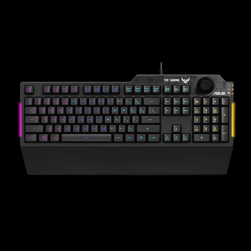 ASUS RA04 TUF GAMING K1 RGB Keyboard, Volume Knob, 19 Key Rollover, Spill Resistance, Programmable Keys