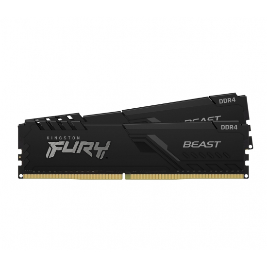 Kingston Fury Beast 16GB (8GB x2) DDR4 2666Mhz CL16 1.2V Non ECC DIMM Single Rank Low Profile Heat Spreader Design 2 Modules memory Lifetime WTY