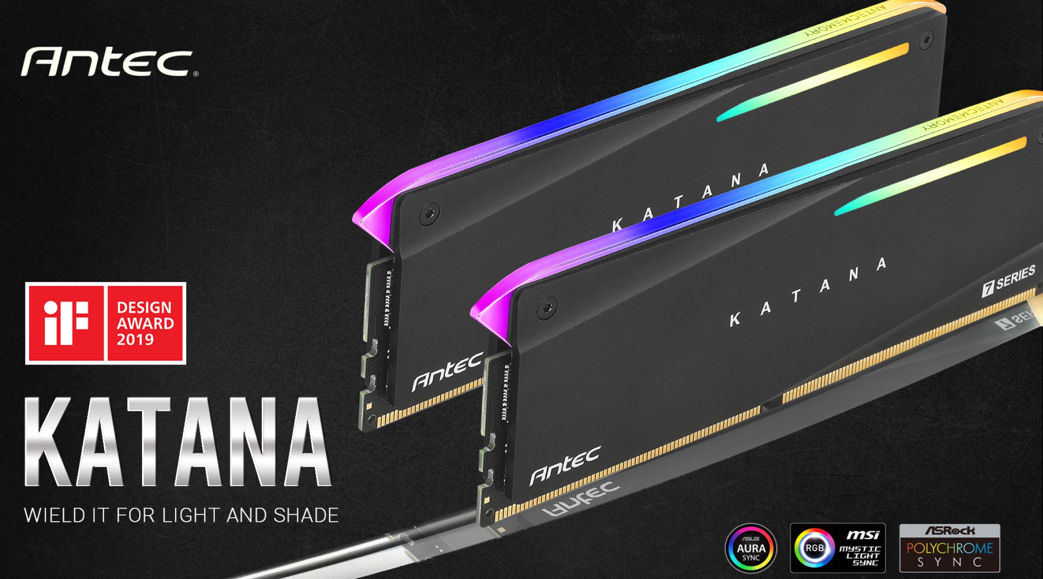 Antec 16GB Katana RGB (2x8GB) DDR4 3200MHz C16 16-18-18-38, PC4-25600 MB/s, 1.35V Desktop High Performance Gaming Memory