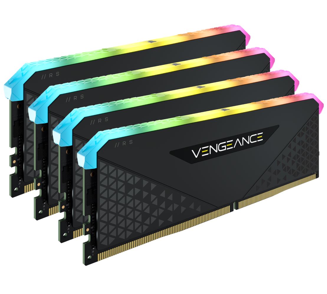 Corsair Vengeance RGB RS 32GB (4x8GB) DDR4 3200MHz C16 16-20-20-38 Black Heatspreader Desktop Gaming Memory