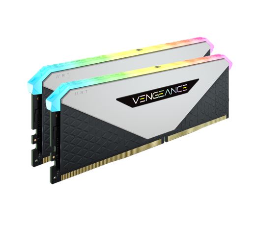 Corsair Vengeance RGB RT 32GB (2x16GB) DDR4 3200MHz C16 16-20-20-38 White Heatspreader Desktop Gaming Memory for AMD
