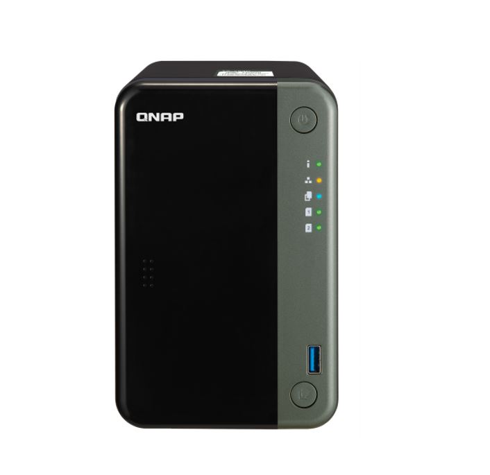 QNAP TS-253D-4G 2 bay Intel® Celeron® J4125 quad-core 2.0 GHz 4 GB SO-DIMM DDR4 2x3.5-inch SATA 2xGigabit LAN 1xPCIe 3xUSB 2.0 Hot-swappable Tower