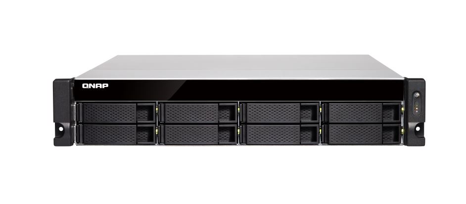 QNAP TS-883XU-RP 8 Bay NAS Intel® Xeon® E-2124 quad-core 3.3 GHz processor 8GB DDR4 Hot-swappable 4xGE 2x10GbE SFP+ 4xUSB 3.2 2U Rackmount