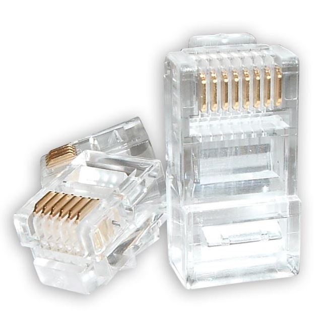Astrotek RJ45 Jack Connector Modular Plug Crimp 8P8C CAT5e LAN Network Ethernet Head 2 Prong Blade 3u\