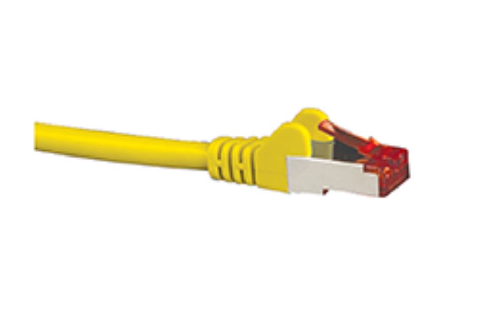 Hypertec CAT6A Shielded Cable 1m Yellow Color 10GbE RJ45 Ethernet Network LAN S/FTP Copper Cord 26AWG LSZH Jacket
